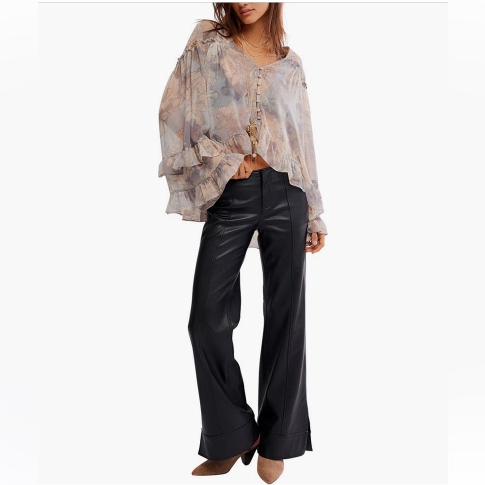 NWT Free People Glow Up Faux Leather Pants